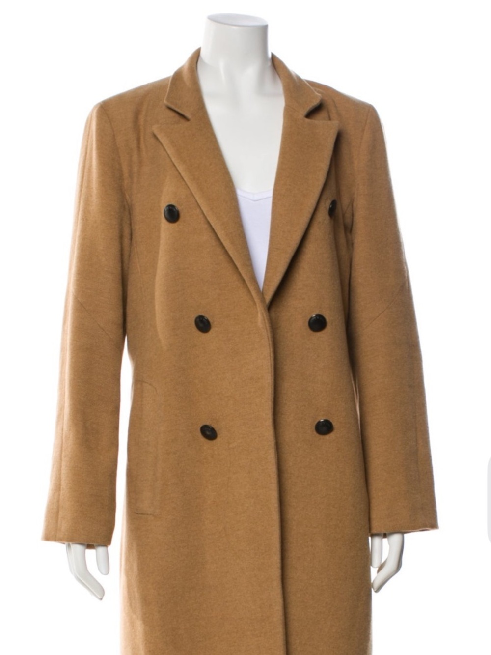 rag & bone Double-Breasted Camel Hair Wool Long Trench Coat sz 12